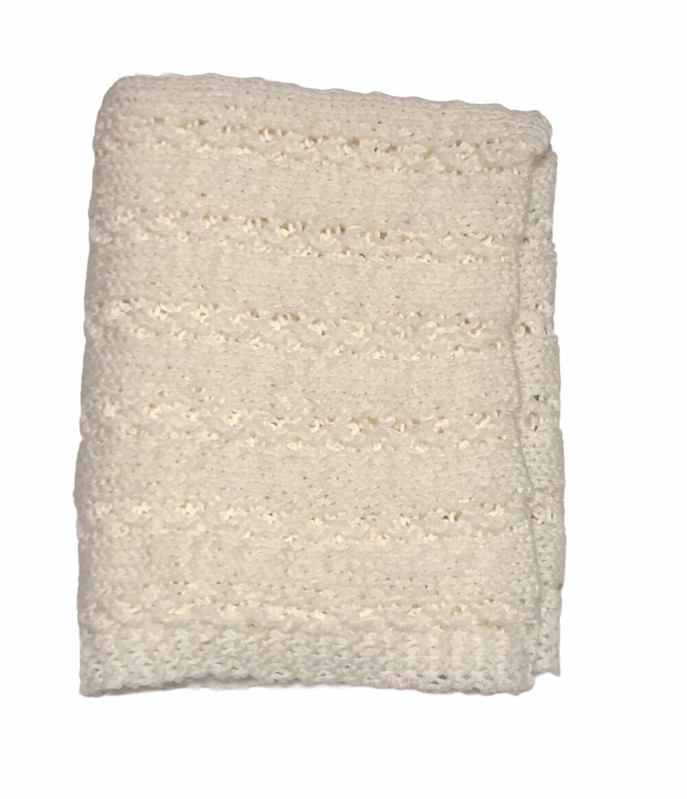 Handmade White Blanket 25x45